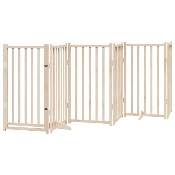 vidaXL Dog Gate Set of 6 Solid fir wood Foldable Dog Gate Rectangular