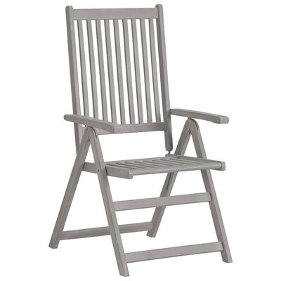 vidaXL Patio Reclining Chairs 3 pcs with Cushions Solid Acacia Wood