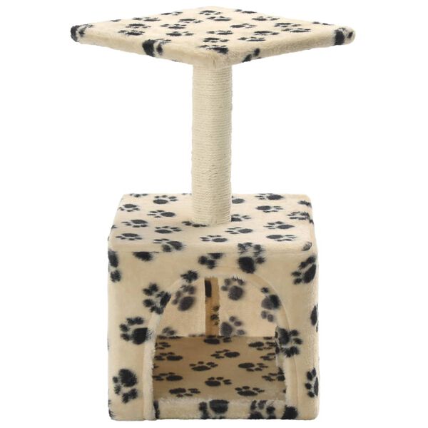 vidaXL Cat Tree Beige with black paw prints