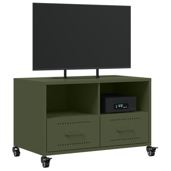 vidaXL TV Cabinet Olive Green Cold-rolled steel Medium TV Cabinet