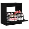 vidaXL Shoe Cabinet Black Engineered wood Compact Shoe Cabinet