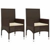 vidaXL 4 Piece Patio Lounge Set with Cushions Brown Poly Rattan