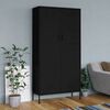 vidaXL Wardrobe Black Steel Large Wardrobe Rectangular Modern