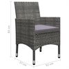 vidaXL 7 Piece Patio Dining Set Gray