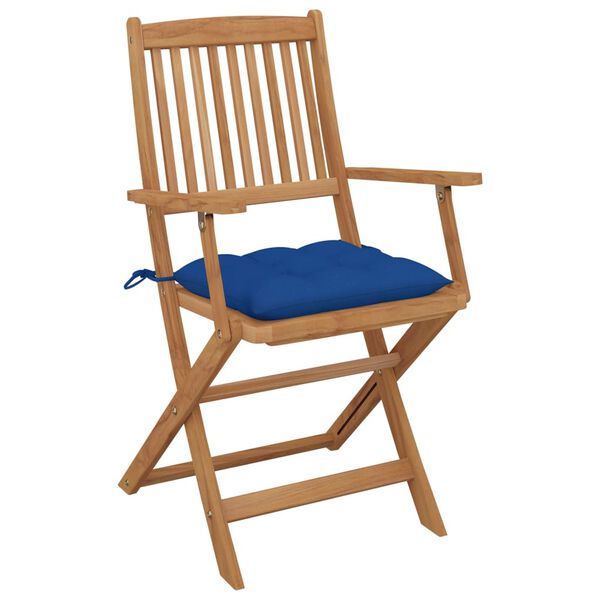 vidaXL Folding Patio Chairs 8 pcs with Cushions Solid Acacia Wood (2x313602+2x314891)
