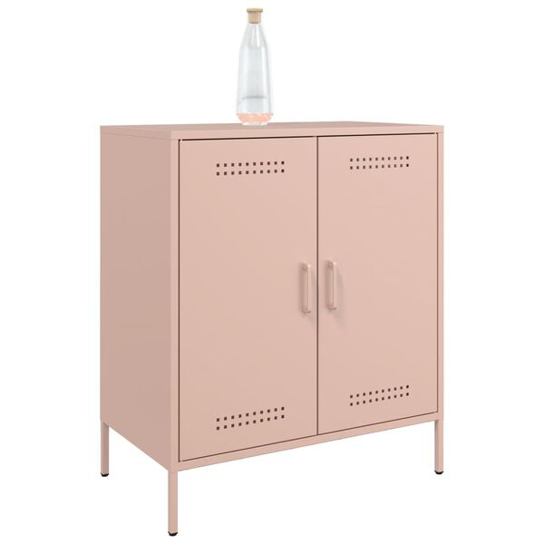 vidaXL Sideboard Pink Steel Medium Sideboard Rectangular Industrial