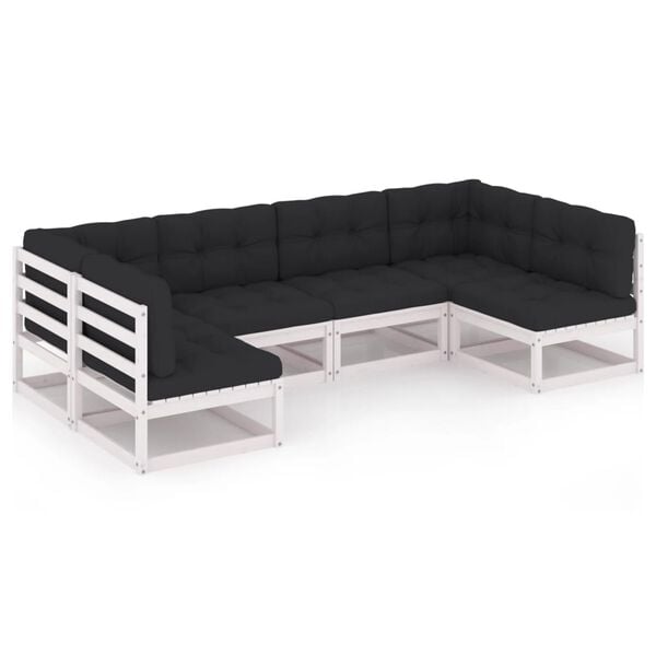 vidaXL Garden Lounge Set White, Anthracite