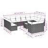 vidaXL Patio Sofa Set Grey PE rattan, tempered glass, powder-coated steel