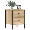 vidaXL Bedside Cabinet Sonoma Oak Engineered Wood, Iron Adjustable Feet