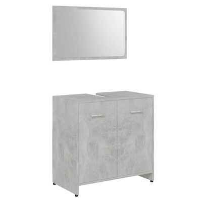 vidaXL Bathroom Furniture Set Concrete Gray Chipboard