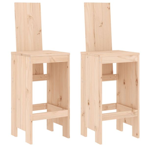 vidaXL Garden Bar Set Natural Wood Solid pine wood Medium Footrest