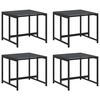 vidaXL Garden Stool Set of 4 Black Textilene fabric, Powder-Coated Steel