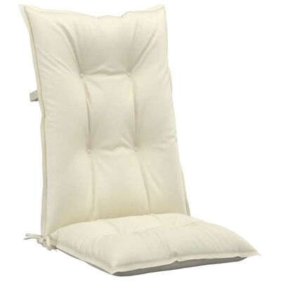 vidaXL Garden Highback Chair Cushions 2 pcs Cream 47.2"x19.7"x2.8" Fabric
