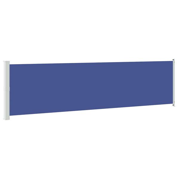 vidaXL Side Awning Blue Polyester with PU coating, Powder-Coated Steel