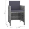 vidaXL Outdoor Dining Set Anthracite Poly Rattan Large Removable Covers
