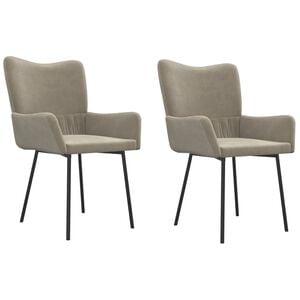vidaXL Dining Chair Set of 2 Light grey