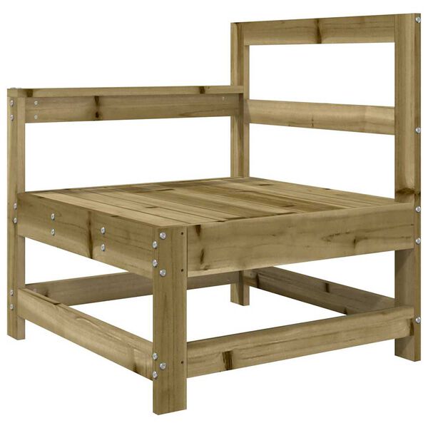 vidaXL Garden Chair Brown Solid Pine Wood, Plywood, Oxford Fabric Standard