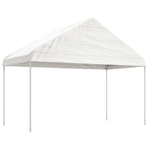 vidaXL Gazebo With Roof White Polyethylene, Steel Extra Large