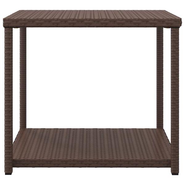 vidaXL Side Table Brown PE rattan 21.7x17.7x19.3 in Side Table