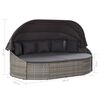 vidaXL Patio Sun Lounger Grey PE rattan Large UV-resistant materials