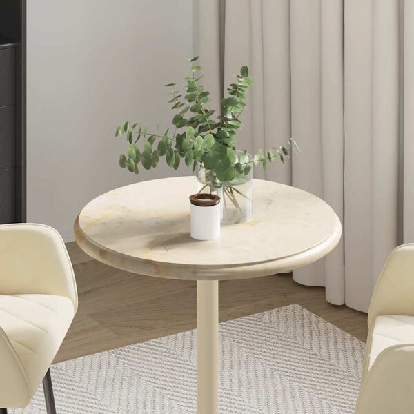 vidaXL Table Top Cream Marble Ø19.7 x 1.0 in Table Top Round