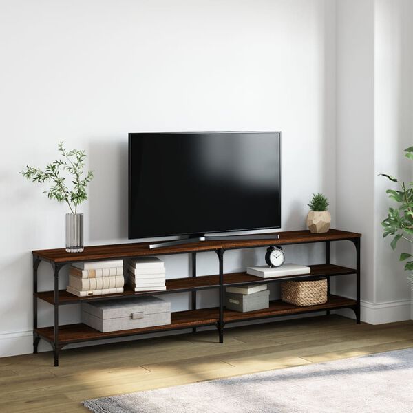 vidaXL TV Cabinet Brown Oak Engineered wood, metal Large TV Cabinet