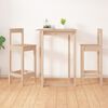 vidaXL Bar Chair Set of 2 Natural pine Solid pine wood Medium Durable