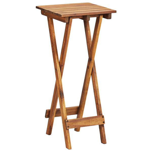 vidaXL Plant Stand Brown Solid Acacia Wood 11.8x11.8x26.4 in Foldable