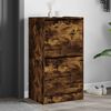 vidaXL Tall Shoe Cabinet Smoked Oak Engineered Wood Tall