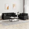 vidaXL Sofa Set Black Faux leather, metal, textilene, plywood