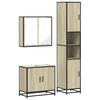 vidaXL Bathroom Furniture Set Sonoma Oak Engineered Wood, Glass, Metal