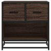 vidaXL Nightstand Brown Oak Engineered Wood, Metal Standard Nightstand