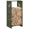 vidaXL Firewood Rack Olive Green 15.7x11.8x31.5" Cold-rolled steel