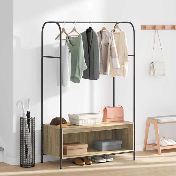 vidaXL Clothes Rack Brown Oak 100 x 44 x 160 cm Engineered Wood