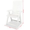 vidaXL Garden Chair Set of 4 White Plastic Medium Foldable