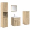 vidaXL Bathroom Furniture Set Sonoma oak, White Engineered wood, Ceramic