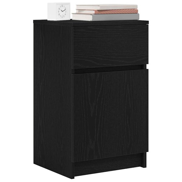 vidaXL Bedside Cabinet Black Engineered wood Standard Bedside Cabinet