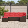 vidaXL Sofa Set with Cushion with Storage 6 pcs Brown Poly Rattan