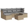 vidaXL Garden Sofa Set Beige, Light grey PE Rattan Medium