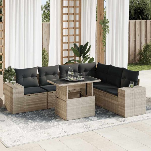 vidaXL Garden Sofa Set Light grey
