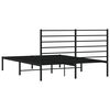 vidaXL Bed Frame Black Powder-Coated Steel Small Double Bed Frame