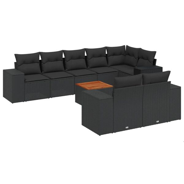 vidaXL Garden Sofa Set Black