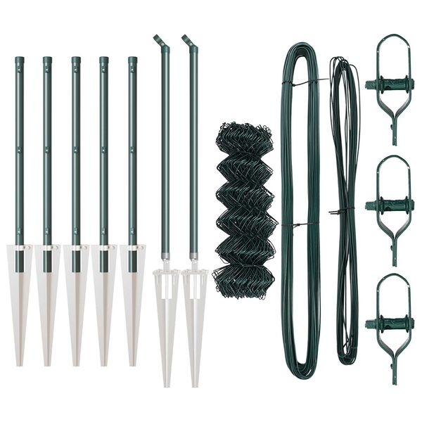 vidaXL Fence Post Green 32.81 x 1.31 ft (1.57 x 1.57 in mesh)