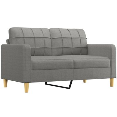 vidaXL 2-Seater Sofa with Pillows&Cushions Dark Gray 55.1" Fabric