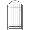 vidaXL Fence Gate with Arched Top and 2 Posts 41.3"x80.3" Black