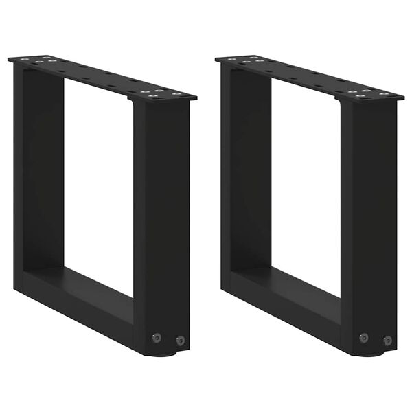 vidaXL Coffee Table Leg Set of 2 Black Powder-coated steel Small