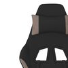 vidaXL Gaming Chair with Footrest Black and Taupe Fabric