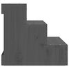 vidaXL Pet Stair Grey 15.7x14.8x13.8" Solid Wood Pine