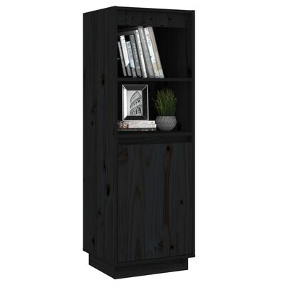 vidaXL Highboard Black 14.6"x13.4"x43.3" Solid Wood Pine