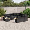 vidaXL 11 Piece Patio Sofa Set with Cushions Black Poly Rattan
